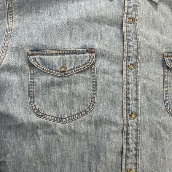 Levi Strauss Shirt Mens XL Denim Western Pearl Snap Long Sleeve Casual - Picture 2 of 13